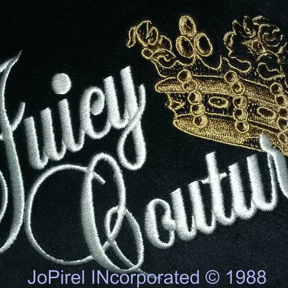 Pre-Owned Juicy Couture Black Velour Creme Styled Vintage HandBag - Picture 7 of 12